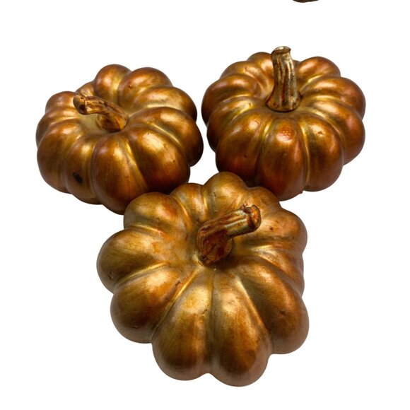 Decorative Autumn Harvest Set - Pumpkins Pinecones & Burlap Leaves - Picture 6 of 7